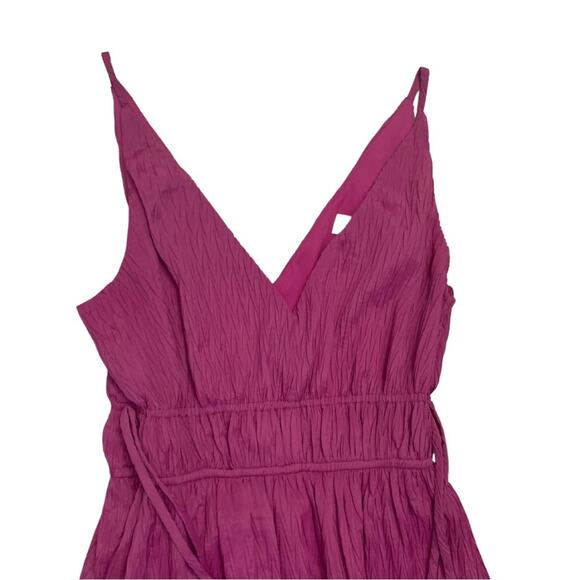 Pink Taylor Maxi Dress V-Neck A-Line Size Medium Magenta long dress - Picture 3 of 6